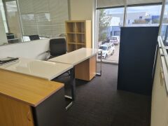 Contents of Office including; Desks, Credenza, 4 Drawer Filing etc - 800 x 380 x 1500mm - 2