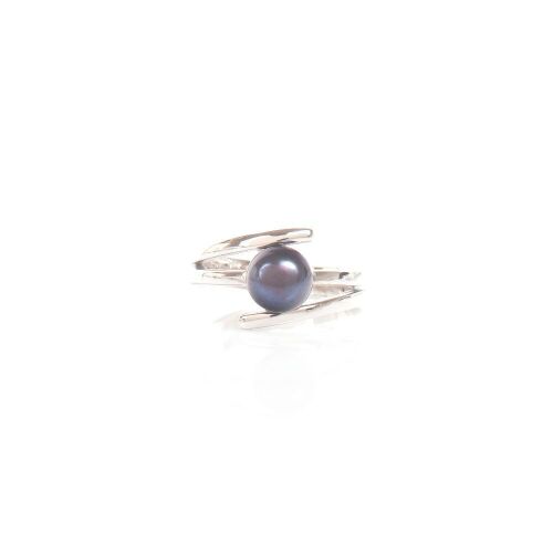 Black Pearl Sterling Silver Ring