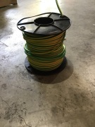 Green and Yellow earth wire, single core building cable.