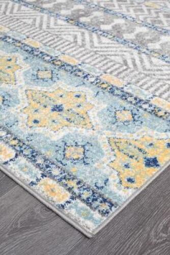 DNL Oasis 455 Blue 300x80cm Runner Rug