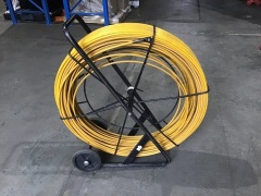 Large cable pulling fibreglass rod reel.