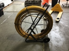 Large cable pulling fibreglass rod reel. - 2