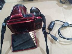 Nikon 34X Wide Optical Zoom Ed VR 4.0-136mm 1:3 - 5.9 Glossy Red. (Scratches & Scuff marks, cracked screen). - 4
