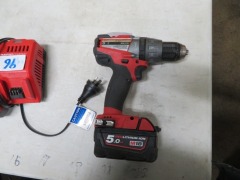 Milwaukee 18 volt Screw Driver and Charger
5.0AH Red Lithium-ION Battery - 3