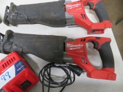 2 x Milwaukee Reciprocating Saw & Charger - 3