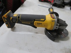 DeWalt Cordless Tools comprising; 125mm Grinder, Cordless Compact Blower Skin, Charger, DCB115-XE, Charger, DC310-XE, Impact Driver, DCF887 - 4