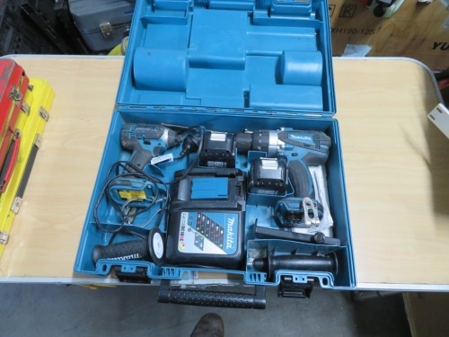 Makita 18 Volt Tool Kit comprising;
1 x Impact Driver, DTD152
1 x Screw Driver, DH152
1 x Charger, CD18RC