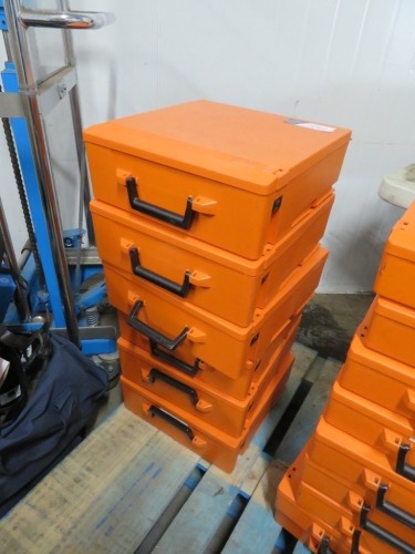 6 x Plastic parts boxes, Orange Rola-Cases
367 x 370 x 130mm H
