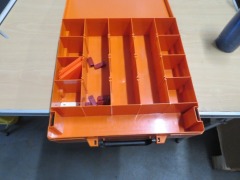 9 x Plastic parts boxes, Orange Rola-Cases
367 x 370 x 130mm H - 3