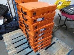 9 x Plastic parts boxes, Orange Rola-Cases
367 x 370 x 130mm H - 5