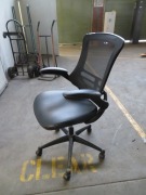5 x Office Chairs, Black Mesh Backs - 3