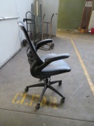 5 x Office Chairs, Black Mesh Backs - 5