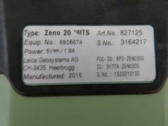 Leica Zeno 20 Geosystems Radio Transmitter
Art No: 827125
Serial No: 3161217 - 4