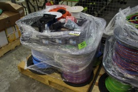 Pallet containing a quantity of DC Cable, Single and Dual Core, Part Used, various Gauges and Lengths etc