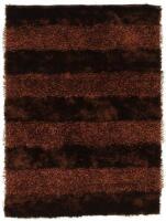 Pablo Chocolate Strip Shaggy Rug 165x115 cm