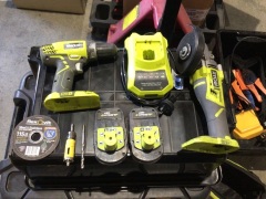 RYOBI Drill and grinder set