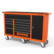 Sidchrome 11 Drawer Triple Bank Roll Cabinet - Orange