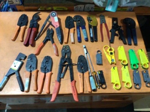 Bulk lot of crimping tools