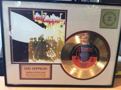 Led Zeppelin 2 Whole lot of Love 24KT Gold Plated Record