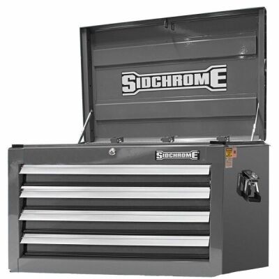 Sidchrome Top Chest 4 Drawer Grey-Black