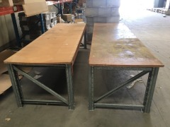 2 x Colby Adjustable Work Benches, 2800mm L x 850mm D x 790mm H - 2