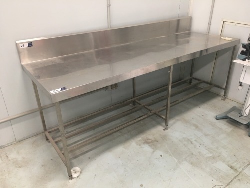 Stainless Steel Packing Bench with Splashback, 2300mm L