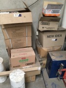 Various items including 6 x boxes of Pens, Desk, Pallet of Retail Shelving, 2 x Galvanised Racks & Contents, Rug - 2