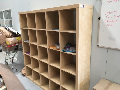 Cube Storage Unit, 25 Spots, Timber Laminate