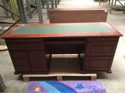 Timber Desk with Overhead Hutch & Hallway Table