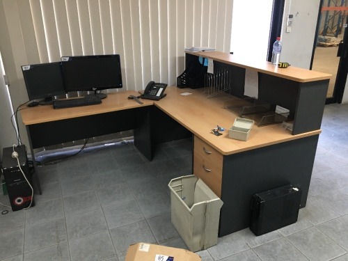 Reception Desk, 1800 x 2100mm with 2 Returns & Credenza