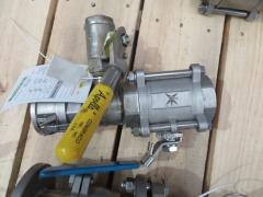 3 x Stainless Steel Ball Valves, various sizes with Camlock Fittings - 6