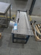 Stainless Steel Conveyor on Galvanised Steel Frame, adjustable legs
Rollers 25mm Dia x 400mm L
Overall - 460 x 1500 x 600mm H