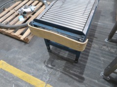 Stainless Steel Conveyor on Galvanised Steel Frame, adjustable legs
Rollers 25mm Dia x 400mm L
Overall - 460 x 1500 x 600mm H - 3