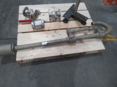 3 x assorted Ball Valves, Stainless Steel Pipe & Machine Stand - 2
