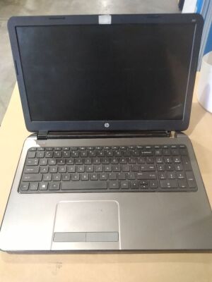 DNL Hp 250 G3 | No HardDrive | SN: CND5010CB0 | +Charger | Minor scratches and scuff marks, missing all backing screws, missing CD drive and right side hinge all broken, keyboard