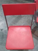 Red folding chairs x4 | Minor scratches and scuff marks - 3
