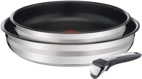 Tefal L9569432 Jamie Oliver Ingenio Induction Stainless Steel 3pc Frypan Set