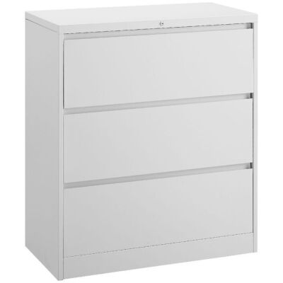 Matrix 3 Drawer Lateral Filing Cabinet White STMA3DLFCW