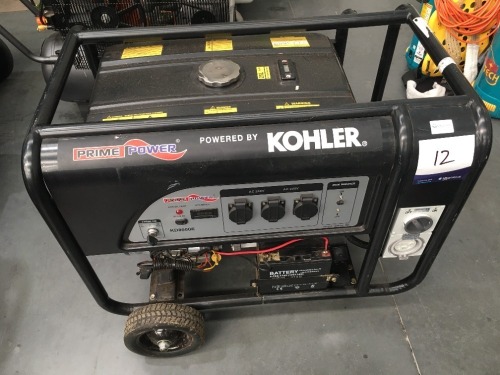 Kohler KD8000E 8.0KVA Generator
Serial No: H1005031
Powered by Kohler 14HP Petrol Engine
Date: 2017