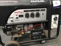 Kohler KD8000E 8.0KVA Generator
Serial No: H1005031
Powered by Kohler 14HP Petrol Engine
Date: 2017 - 2