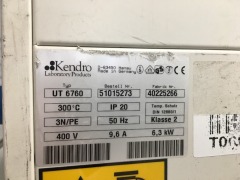 Kendro Type: UT6760 Heraeus Oven
Internal Dimensions: approx 1100 W x 600 D x 1500mm H
300°C Capacity
Serial No: 4022566 - 2