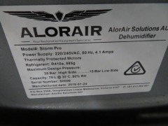 Dehumidifier
Alorair Stormpro
240 Volt
500 x 500 x 1000mm H
DOM: 2018 - 6