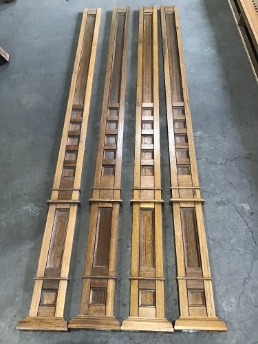 4 x upright panels, 249 x 22 x 7, solid oak
