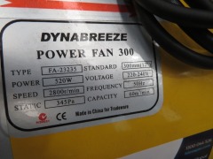 Power Fan with Industrial Extraction Hose
Dynabreeze
Model: Power Fan 300
240 Volt
320 x 390 x 380mm H - 3