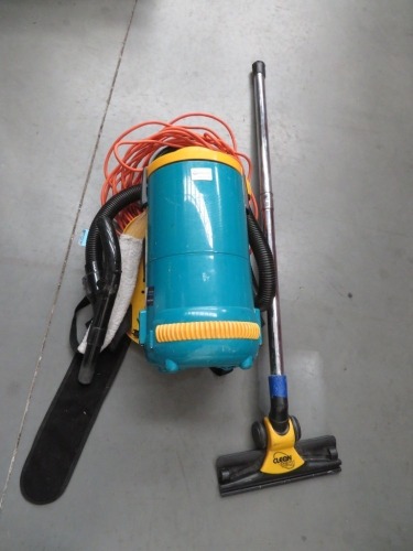 Back Pack Vacuum Cleaner
Clean Tech
Serial No: 324603
1200 Watt
240 Volt
with Hose, Wand & Floor Tool