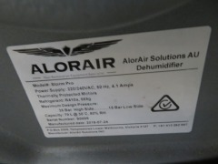 Dehumidifier
Alorair Stormpro
240 Volt
500 x 500 x 1000mm H
DOM: 2018 - 6
