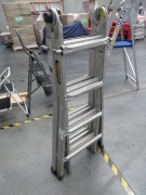 Gorilla Industrial Multi Purpose Ladder
Model: MM15-1
A Frame: 1400 - 2300mm 
Extension: 2700 - 4500mm 
SWL: 120Kg