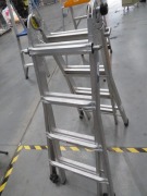 Gorilla Industrial Multi Purpose Ladder
Model: MM15-1
A Frame: 1400 - 2300mm 
Extension: 2700 - 4500mm 
SWL: 120Kg - 2