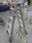 Gorilla Industrial Multi Purpose Ladder
Model: MM15-1
A Frame: 1400 - 2300mm 
Extension: 2700 - 4500mm 
SWL: 120Kg - 3