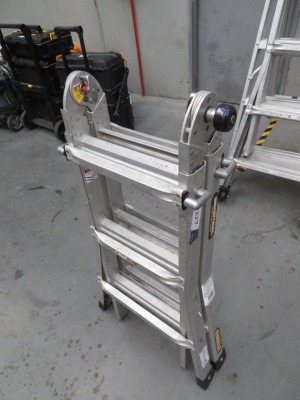 Gorilla Industrial Multi Purpose Ladder
Model: MM11-1
A Frame: 1070 - 1690mm 
Extension: 2100 - 3300mm 
SWL: 120Kg